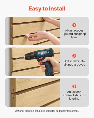 VEVOR Slat Wall Paneling, 4 x 4ft, MDF Garage Slatwall - Image 6