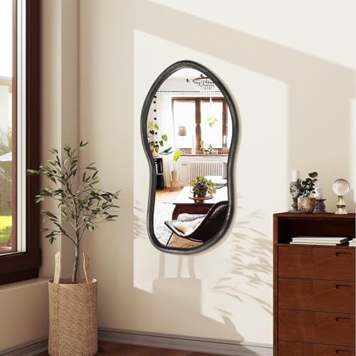 Asymmetrical Wood Mirror Irregular Wall Mirror Large Bathroom Mirror - Image 5