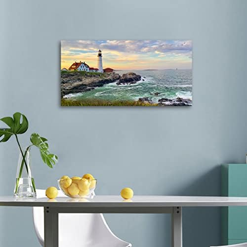 tigeridge Sunset Lighthouse Canvas Wall Art - Image 4