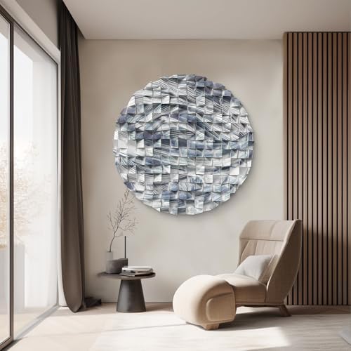 LIUZEYUE - Abstract Blue Line Wood Wall Art, Modern Minimalist Wall Decor - Image 7