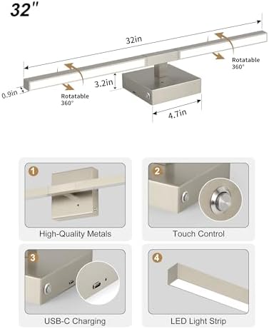 Rayogale Nickel Battery Operated Wall Sconce - Image 3