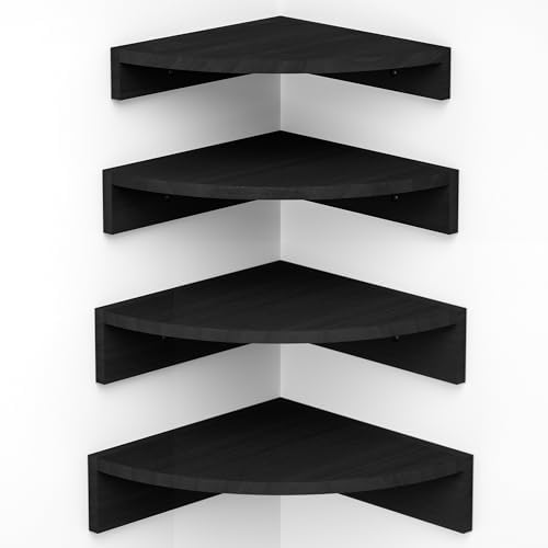 Alsonerbay Wood Corner Floating Shelves Wall Mount 4-Pack by Alsonerbay