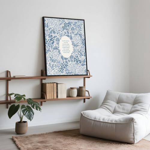 Framed Slow Down Youre Doing Fine Motivational Wall Art Music Quote Posters - Image 6