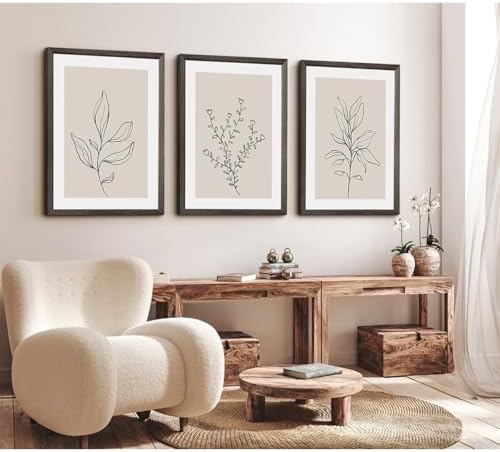 Botanical Wall Art Decor Neutral Wall Decor Boho Beige Canvas Wall Art - Image 3