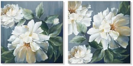 SEVEN WALL ARTS White Flower Canvas Wall Art Blooming Floral Painting Abstract - Image 2