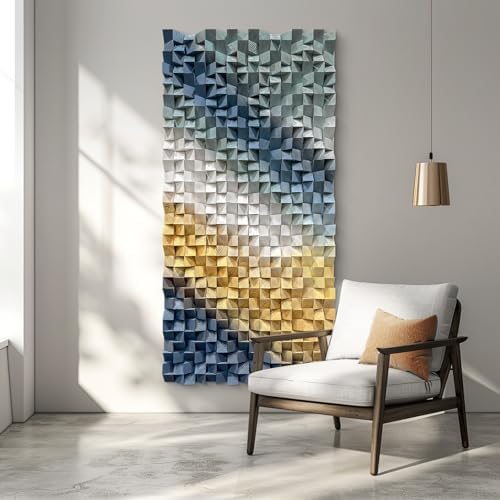 LIUZEYUE Layered Cube Relief, Large 3D Wood Wall Art, Large 3D Decor by Unknown