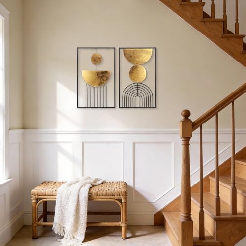Abstract Geometric Wall Decor Set, 2 Piece Framed Modern Wall Sculpture - Image 6
