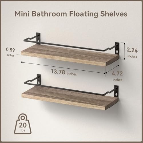 RICHER HOUSE Floating Shelves Bathroom, Small Wall Shelf Over Toilet 2 Set - Image 3