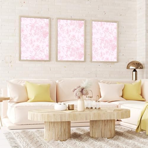 Pink Flower Wall Art Chinoiserie Floral Canvas Wall Decor Aesthetic Wall Art - Image 6