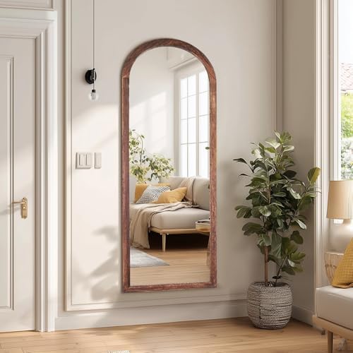 48x16in Arched Full Length Mirror Solid Wood Frame - Image 6