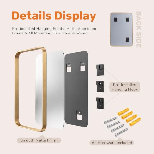 Sweetcrispy Bathroom Wall Mirror, 40x30 Inch Mirror - Image 6