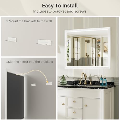Briivue Bathroom Wall Mirror, 72x32 Inch - Image 6