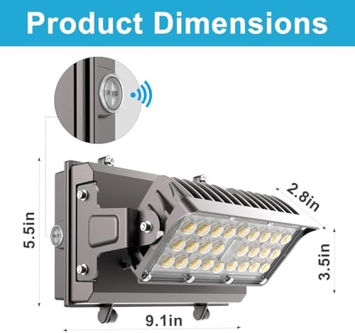Lightdot 150W Wall Pack LED Exterior Light, Dusk to Dawn 2Pack - Image 5