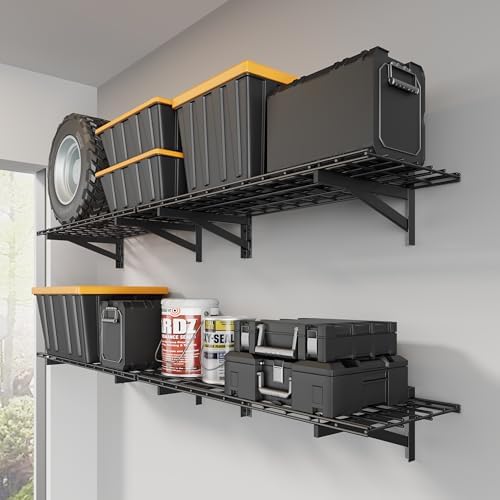 Jusgym 4 Pack Garage Shelving Wall Mounted, 1400LB Heavy Load by Jusgym