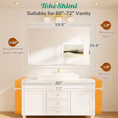 TokeShimi Bathroom Vanity Mirror Frameless - Image 2