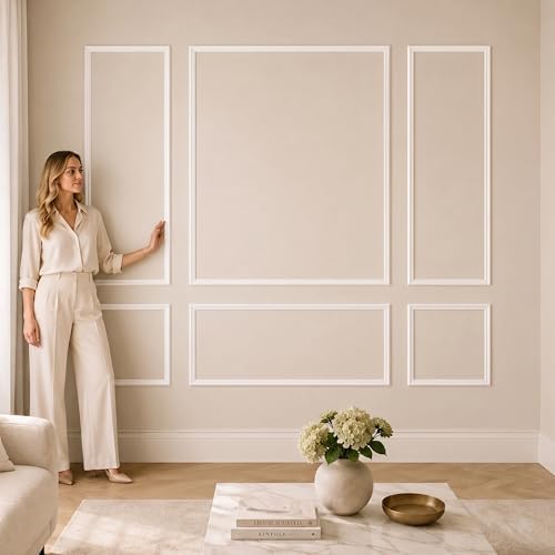 Pre-Cut Wall Molding Kit: Ready to Assemble Paintable Wainscoting Panels by Unknown