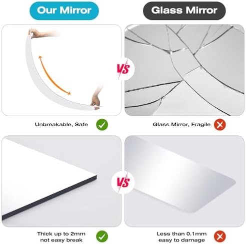 Full Length Mirror, 47.25x15.75 Inch Acrylic Shatterproof Soft Mirrors - Image 4