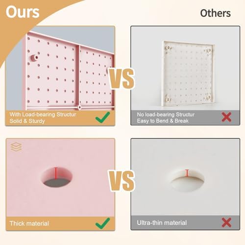 FZK Modular Plastic Pegboard Wall Organizer Kit, 4 Panels - Image 5