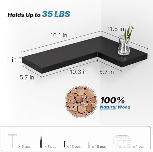 Floating Corner Shelves Wall Mounted - Image 2