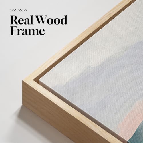 Large Framed Modern Neutral Green Abstract Landscape Wall Art, 30x30 In - Image 4