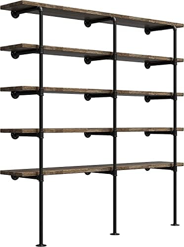 Industrial Retro Wall Mount Iron Pipe Shelf, DIY Open Bookshelf, Hung Bracket by FOFFRIENDOFFAMILY