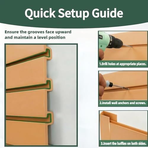 Slat Wall Paneling 4x2 ft Garage Organizer Storage Systems, Heavy Duty PVC - Image 5