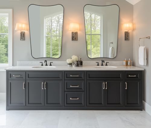 ANDY STAR Bathroom Mirror, 26x38 Inch Matte Black Vanity Mirror, Wall Mount - Image 3
