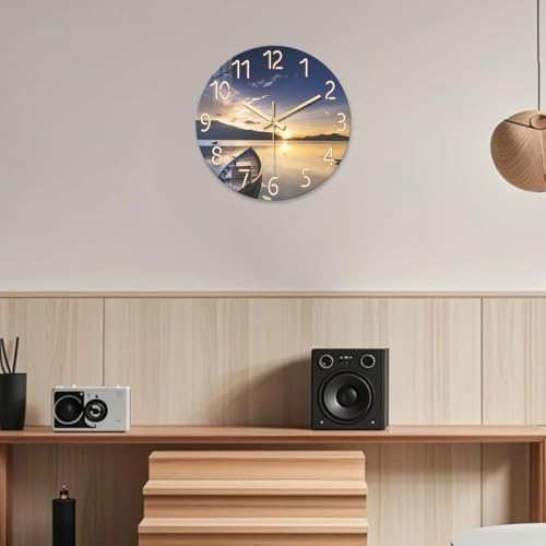 16 Inch Round Sunset Battery Powered Wall Clock - Image 2
