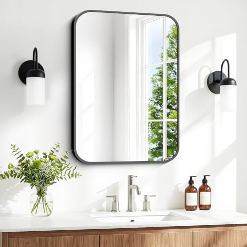 BONEWEI 16x20 inch Bathroom Mirror, Wall Mounted Bathroom Frame Vanity Mirror - Image 2