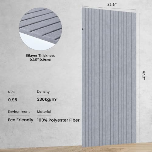 TO-TH Acoustic Wall Panels Large Sound Absorbing Panel 10 Pack, Smoky Gray - Image 2