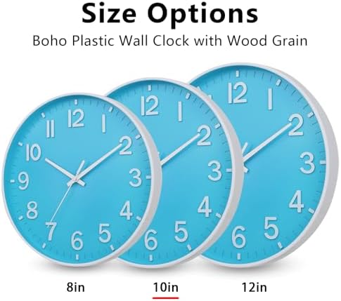 HZDHCLH 10 Inch Wall Clock Battery Operated Silent Non Ticking Blue Modern - Image 5