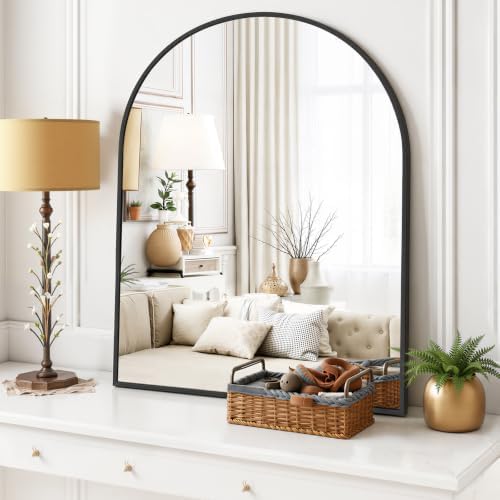 Arched Wall Mirror 40x30 Inch Black Bathroom Vanity Mirror - Image 2