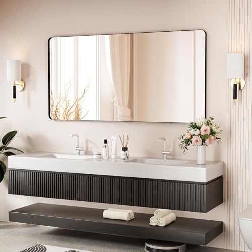 Black Bathroom Mirror 60X30 Inch Bathroom Vanity Mirror by Venusmiles