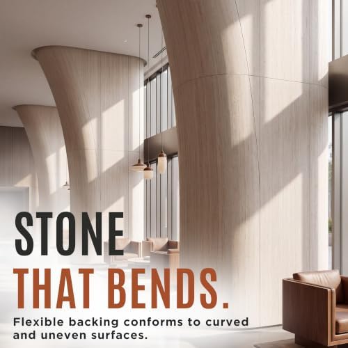 Roman Travertine Flexible Clay Stone 4'x8' Wall Panel, 64 Sqft - Image 4