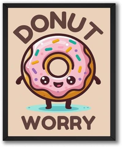 InkFlow Posters Donut Worry Canvas Poster by InkFlowPosters