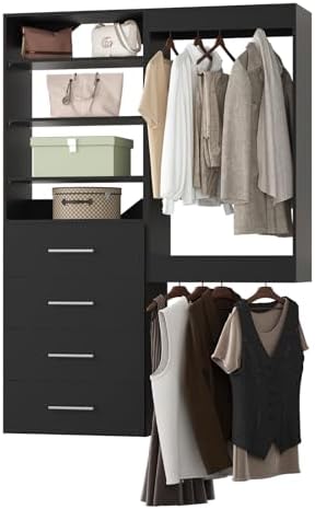 Modular Closet System, Wood Tower Closet Storage by Unknown