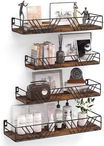 Floating Shelves for Wall, 4 Sets Rustic Shelf by Unknown