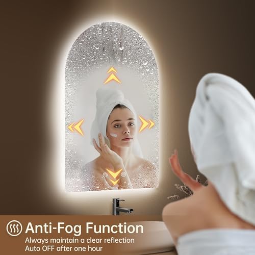 24"x36" Arched LED Lighted Bathroom Mirror - Image 3