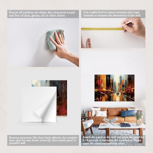 JBER 6 Pack Art Acoustic Panels 72" x 48", City Twilight - Image 6