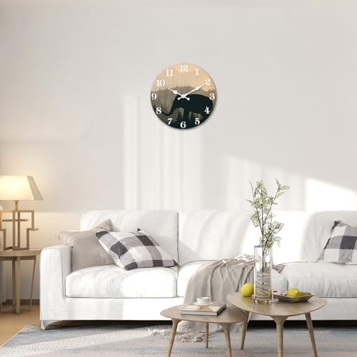 XFM Vintage Elephant Wall Clock 12 Inch Silent - Image 6
