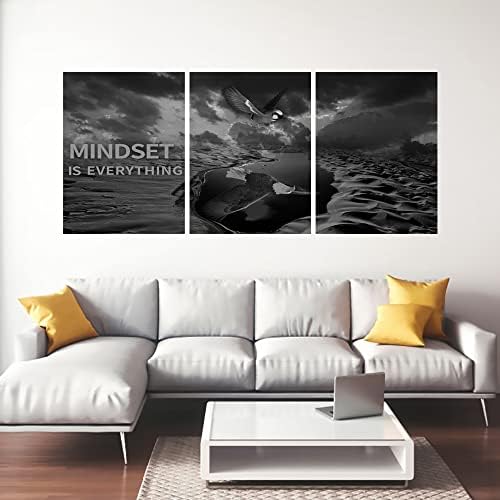 Yetaryy 3 Panels Inspirational Canvas Painting Motivational Wall Art Success - Image 3