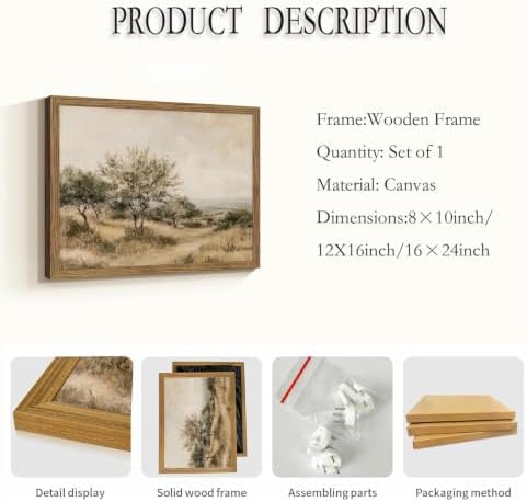 Rustic Framed Wall Art Olive Tree Botanical Landscape Nature Print Decor - Image 7