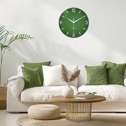 XFM Green Wall Clock Battery Operated 12 Inch Silent Simple - Image 4