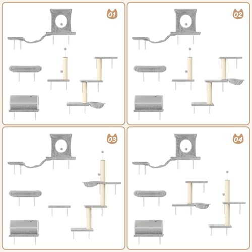 7-in-1 Wall Mounted Cat Climber Set, Cat Furniture Set - Image 3