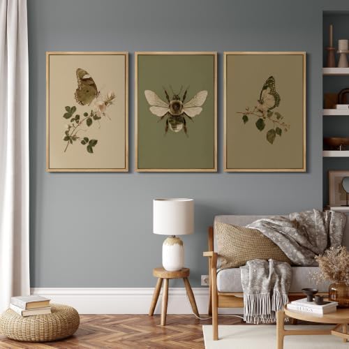 MUDECOR Framed Canvas Print Wall Art Set Butterfly Bee Set - Image 4