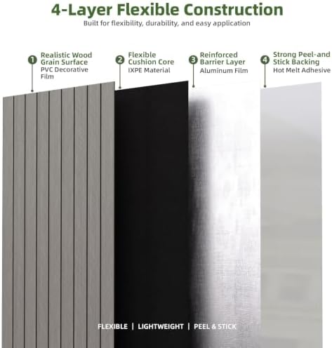 Elvone Peel and Stick PVC Slat Wood Wall Panel - Image 4