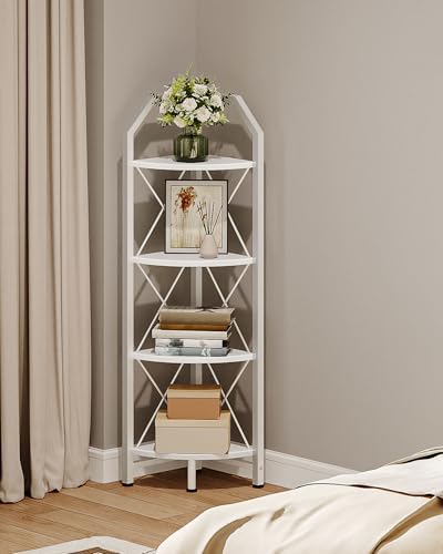 CHOEZON 4-Tier Corner Shelf, Industrial Corner Bookshelf, 47.6" Corner Storage by Choezon