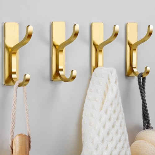 Adhesive Wall Hooks for Towel/Coat, 13Lb Strong Stick-On Hooks by pickpiff