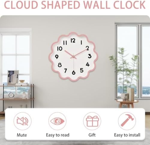 HZDHCLH Wall Clocks Battery Operated 12 Inch Cloud Shaped Wall Clock Silent Non - Image 3