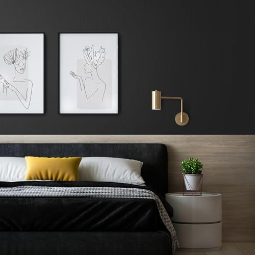 Rugreat Matte Black Peel and Stick Wallpaper Solid Modern 118inL 15.7inW - Image 5